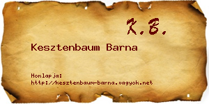 Kesztenbaum Barna névjegykártya